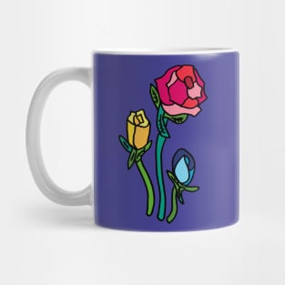 Blue, Red and Yellow Roses Mug